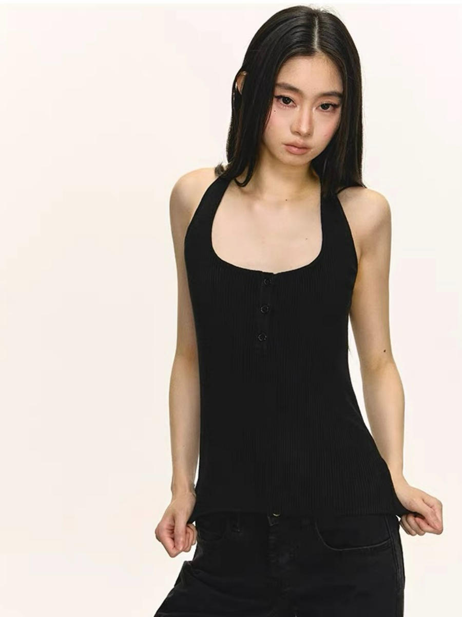 Derin Halter Neck Knit Top & Cardigan