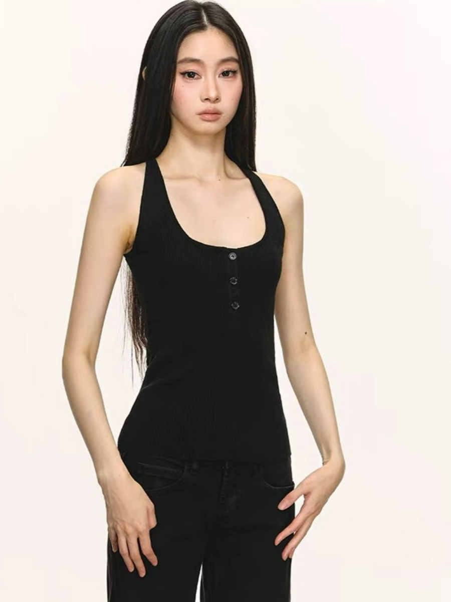 Derin Halter Neck Knit Top & Cardigan