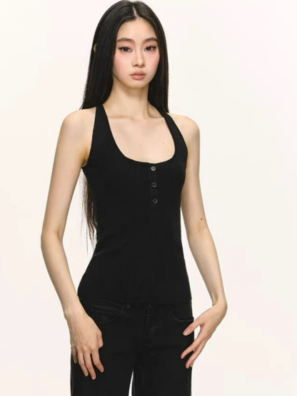 Derin Halter Neck Knit Top & Cardigan