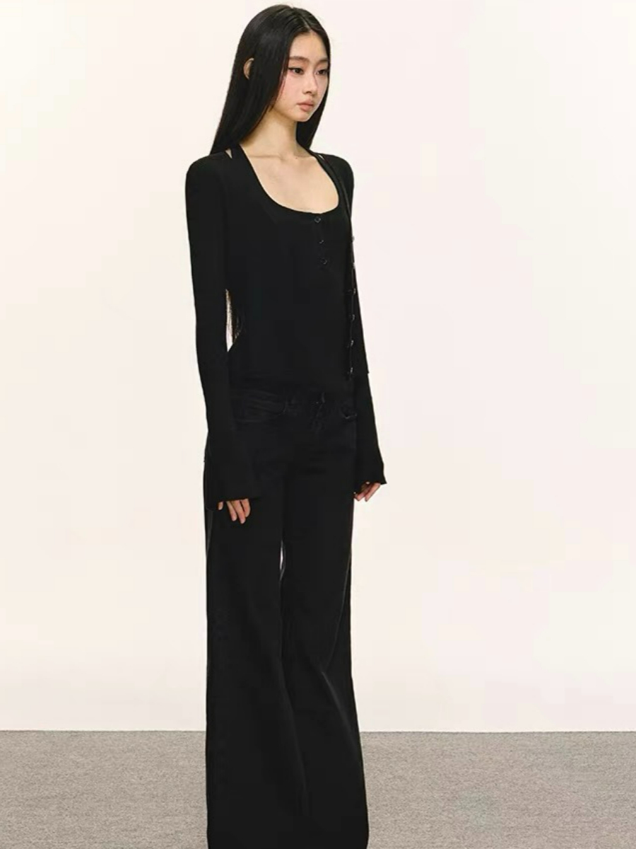 Derin Halter Neck Knit Top & Cardigan