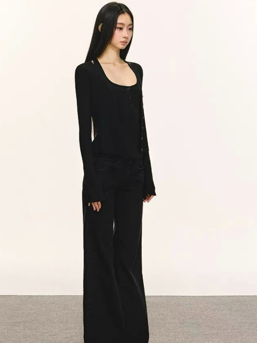 Derin Halter Neck Knit Top & Cardigan