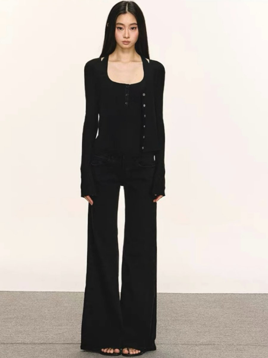 Derin Halter Neck Knit Top & Cardigan