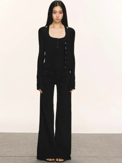 Derin Halter Neck Knit Top & Cardigan