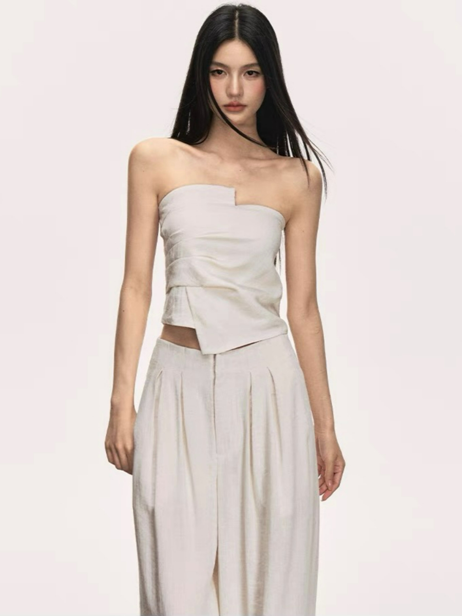 Delfyna Asymmetric Tube Top & Pants Set