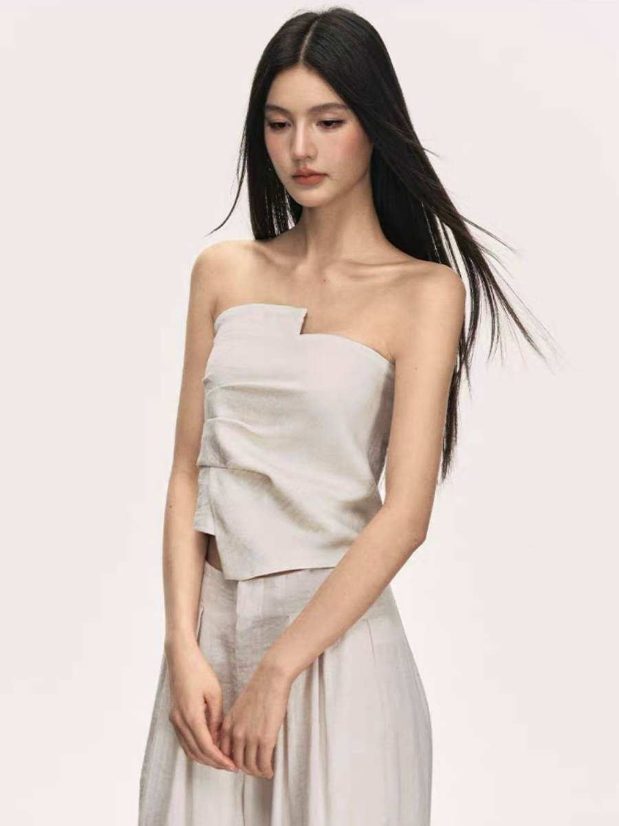 Delfyna Asymmetric Tube Top & Pants Set