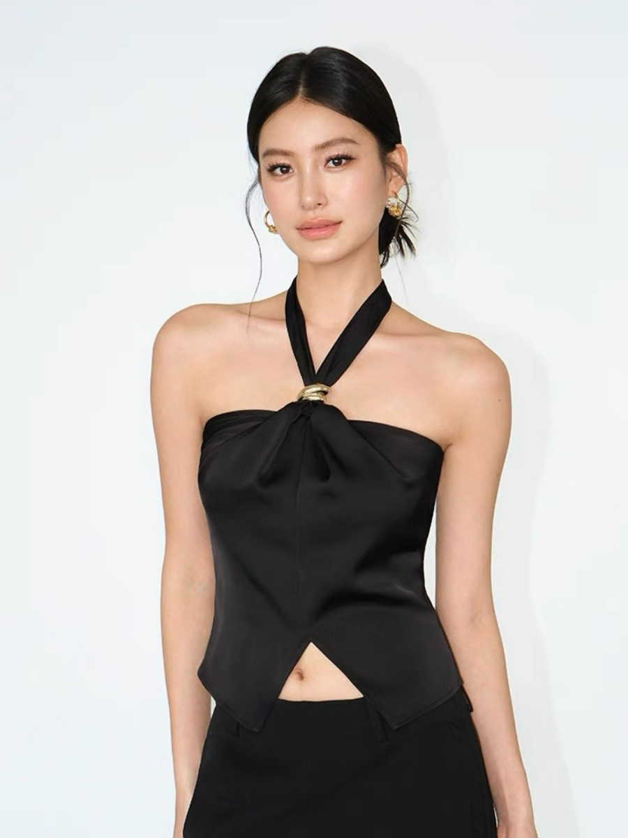 Kiana Halter Neck Satin Top