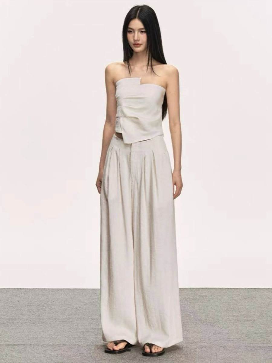 Delfyna Asymmetric Tube Top & Pants Set