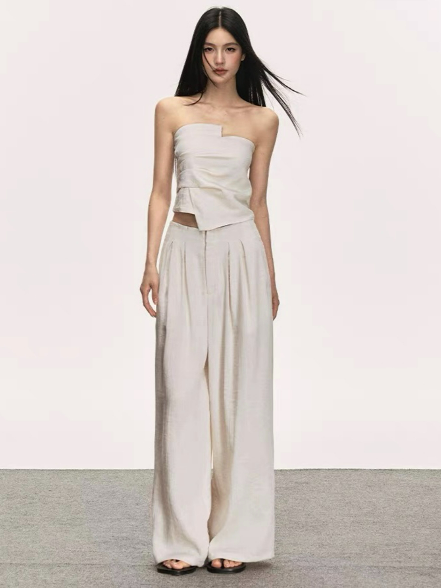 Delfyna Asymmetric Tube Top & Pants Set