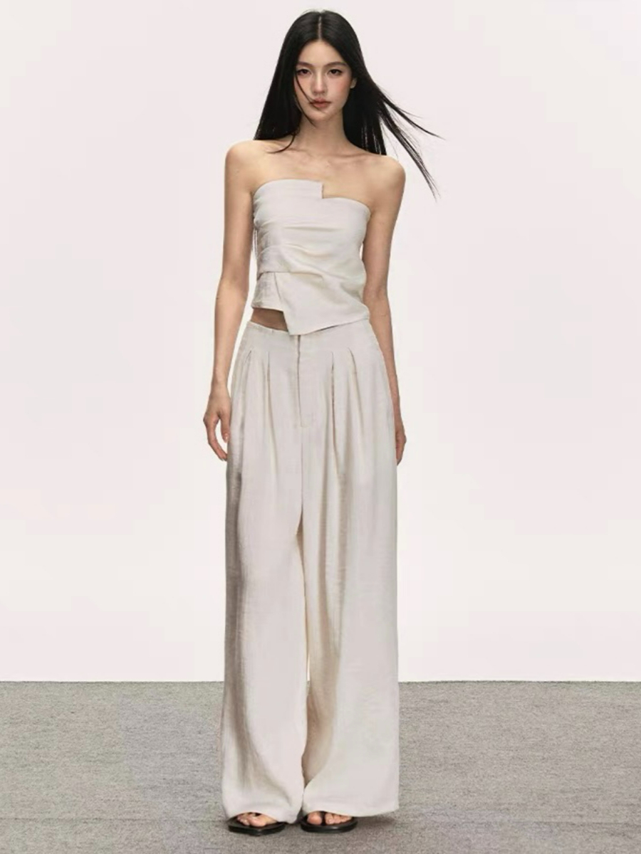 Delfyna Asymmetric Tube Top & Pants Set