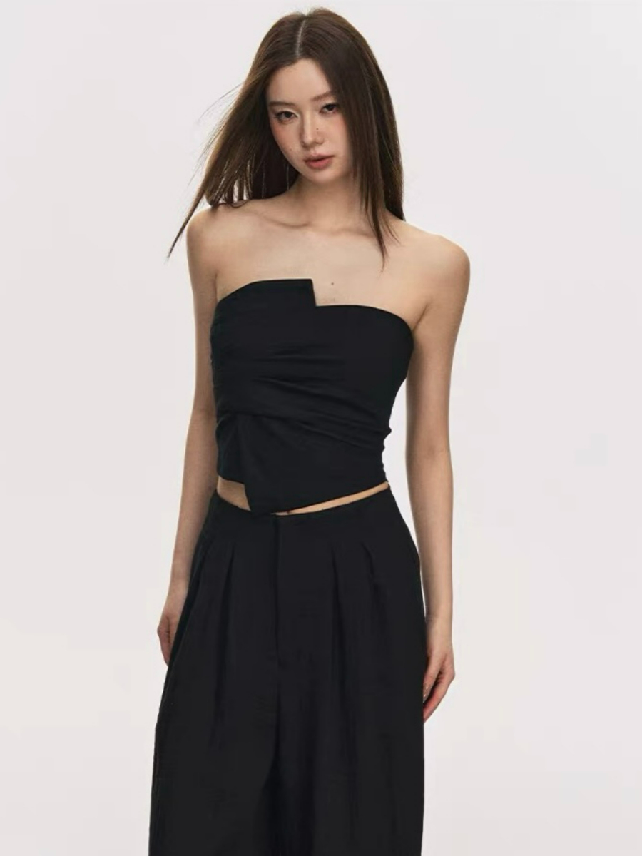 Delfyna Asymmetric Tube Top & Pants Set