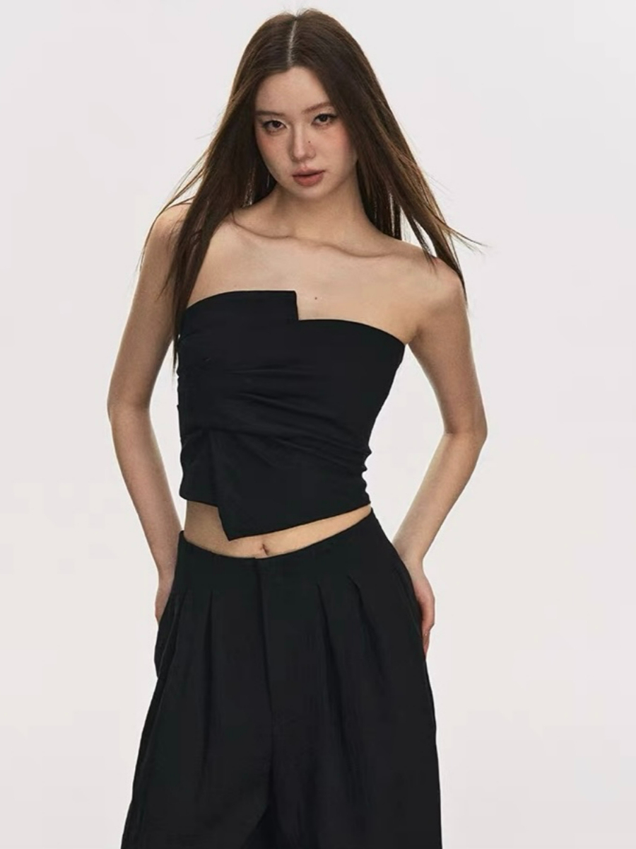 Delfyna Asymmetric Tube Top & Pants Set