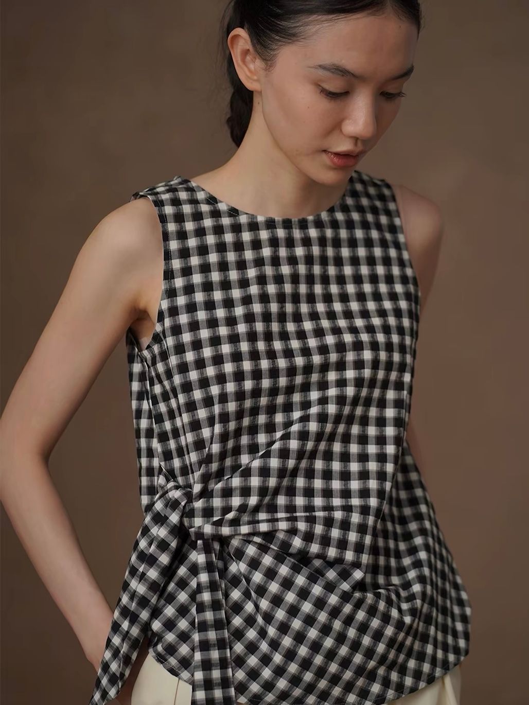 Ryder Checked Sleeveless Top