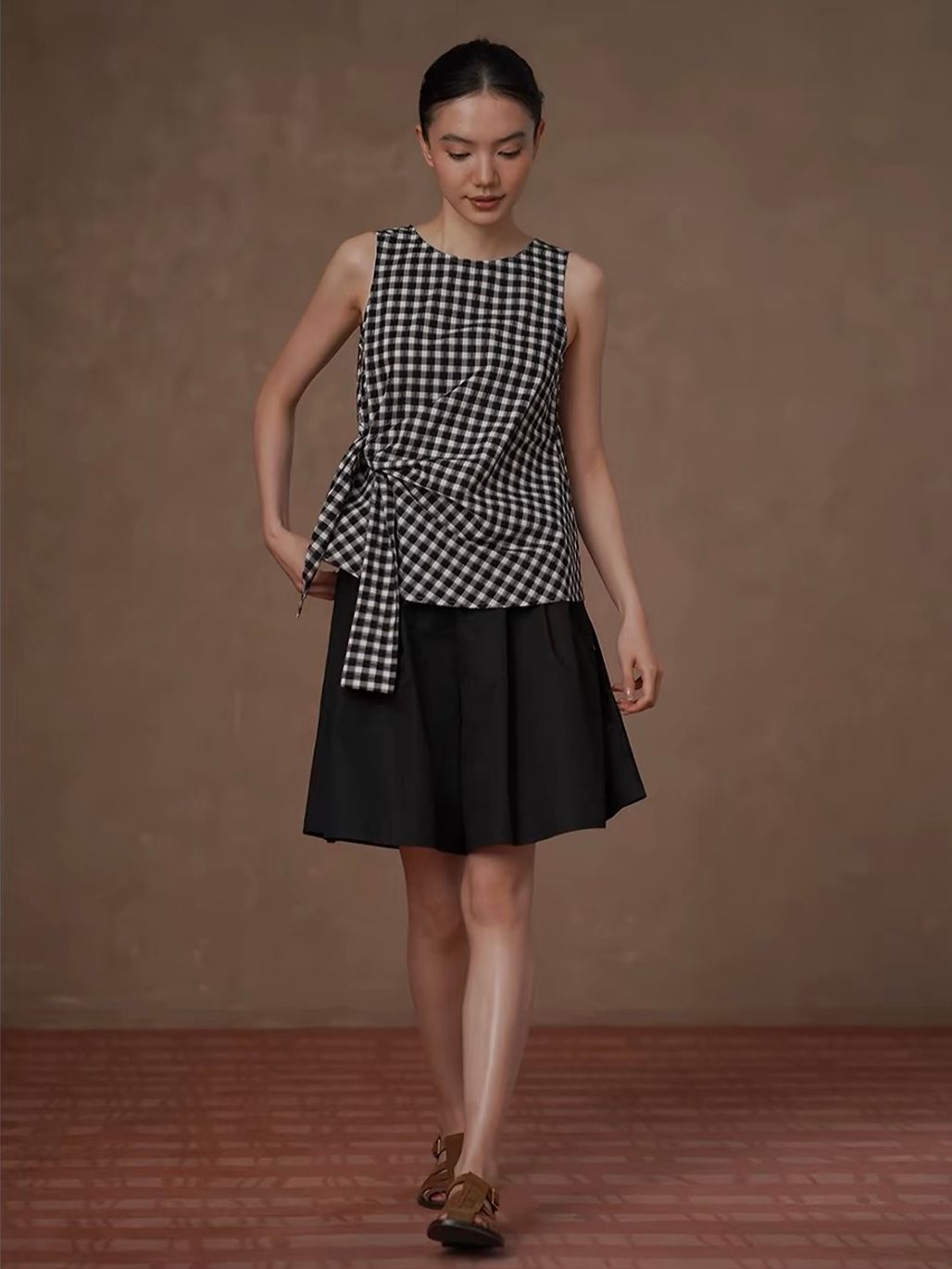 Ryder Checked Sleeveless Top