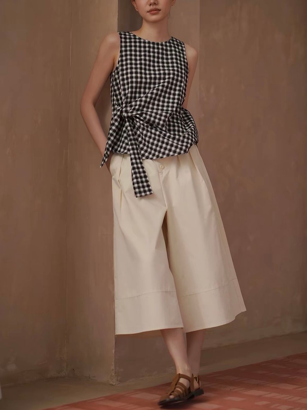 Ryder Checked Sleeveless Top