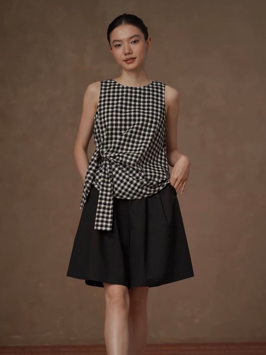 Ryder Checked Sleeveless Top