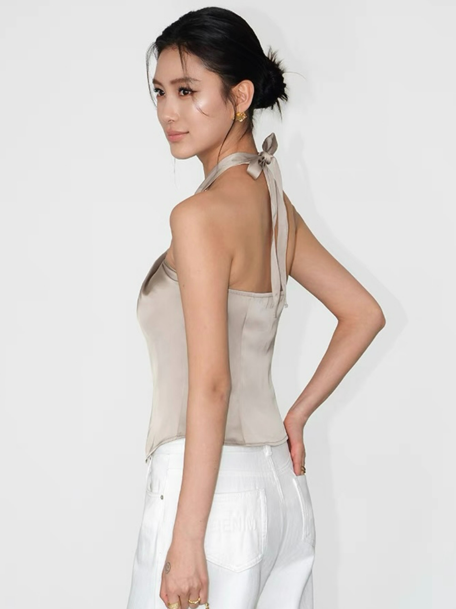 Kiana Halter Neck Satin Top
