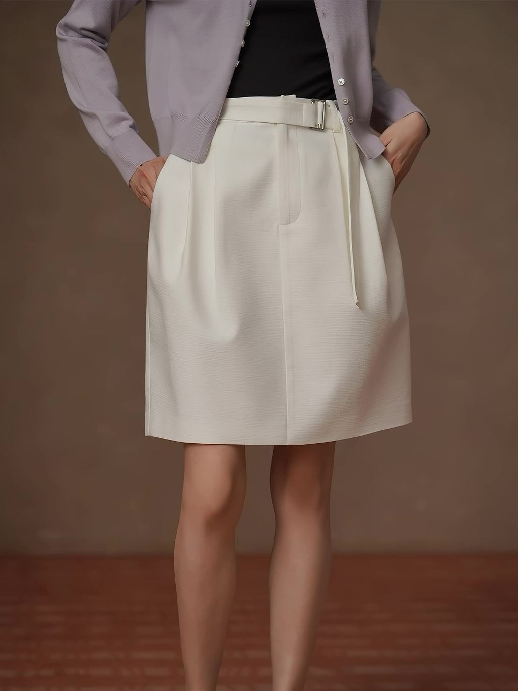 Ryless Belted A-Line Skirt