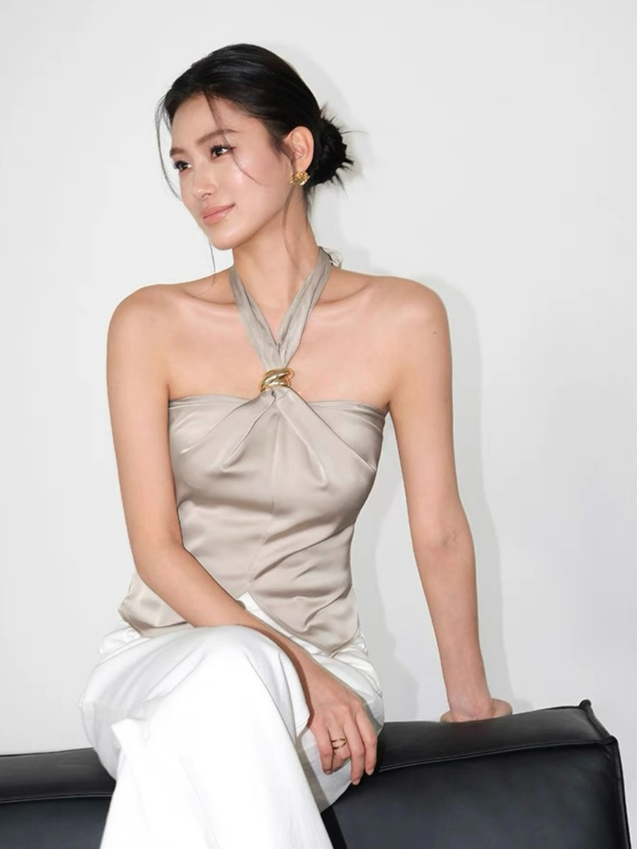 Kiana Halter Neck Satin Top