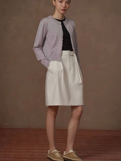 Ryless Belted A-Line Skirt