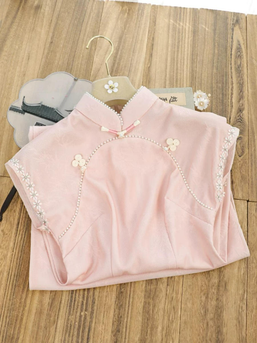 Shuang Re Cap Sleeve Cheongsam