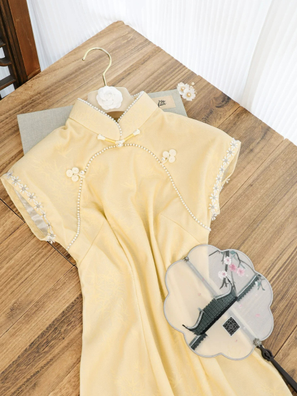 Shuang Re Cap Sleeve Cheongsam