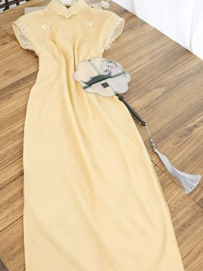 Shuang Re Cap Sleeve Cheongsam