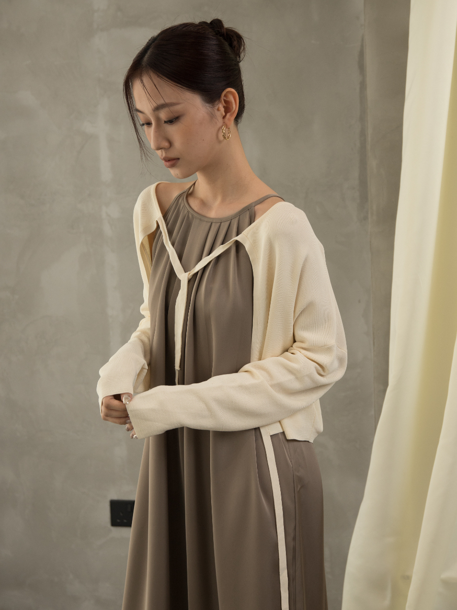 Gynna Double Tie Knit Cardigan (Discounted-Free size)-The Black Bow-