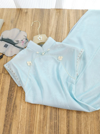 Shuang Re Cap Sleeve Cheongsam