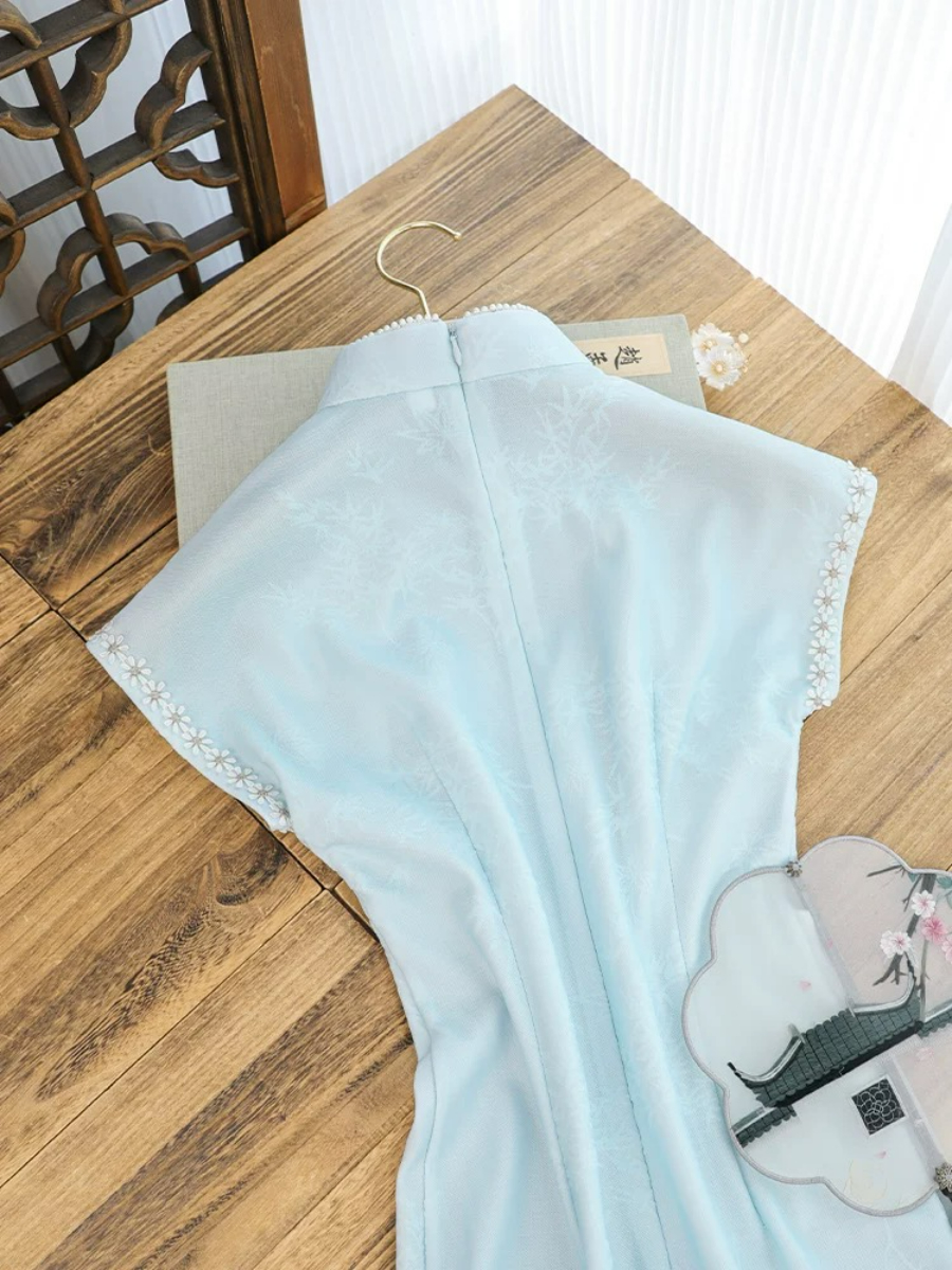 Shuang Re Cap Sleeve Cheongsam
