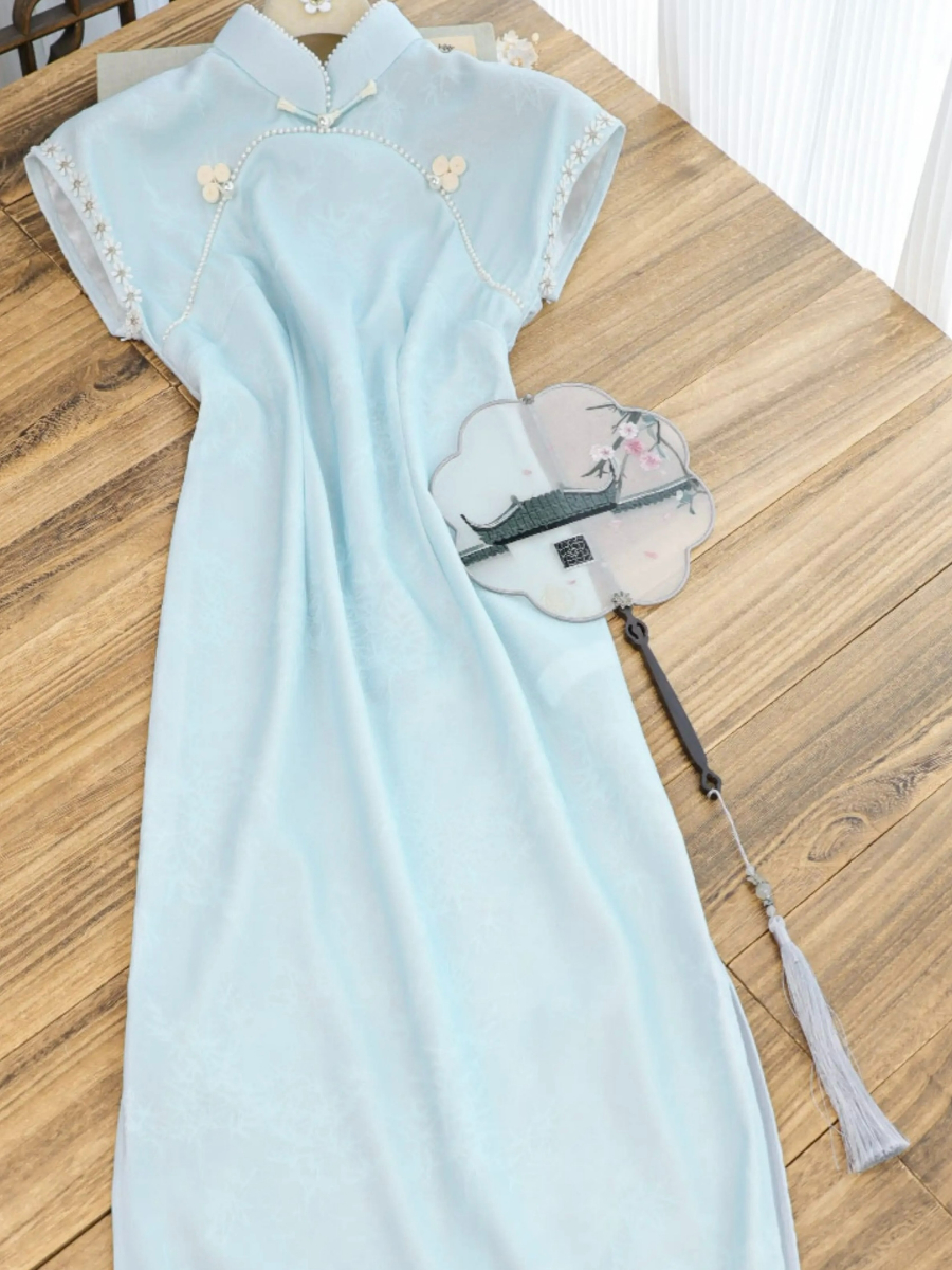 Shuang Re Cap Sleeve Cheongsam