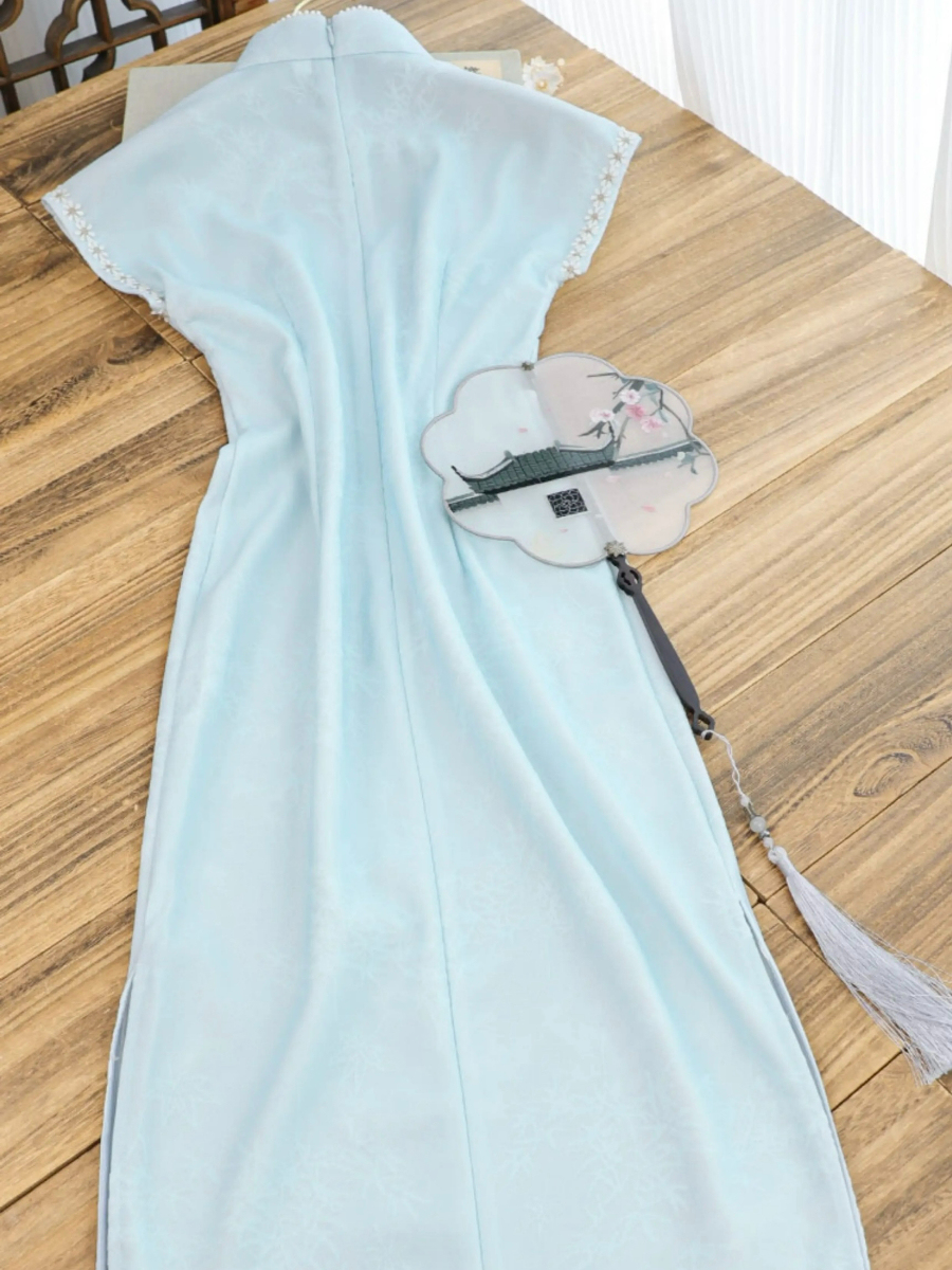 Shuang Re Cap Sleeve Cheongsam