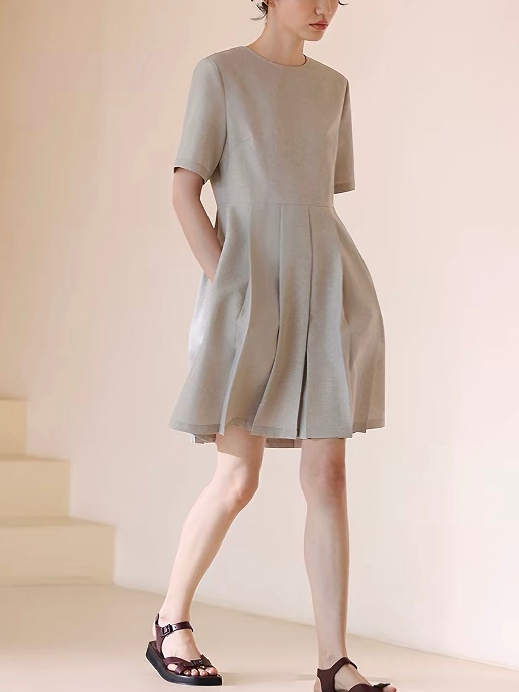Remington Pleated Fit & Flare Dress