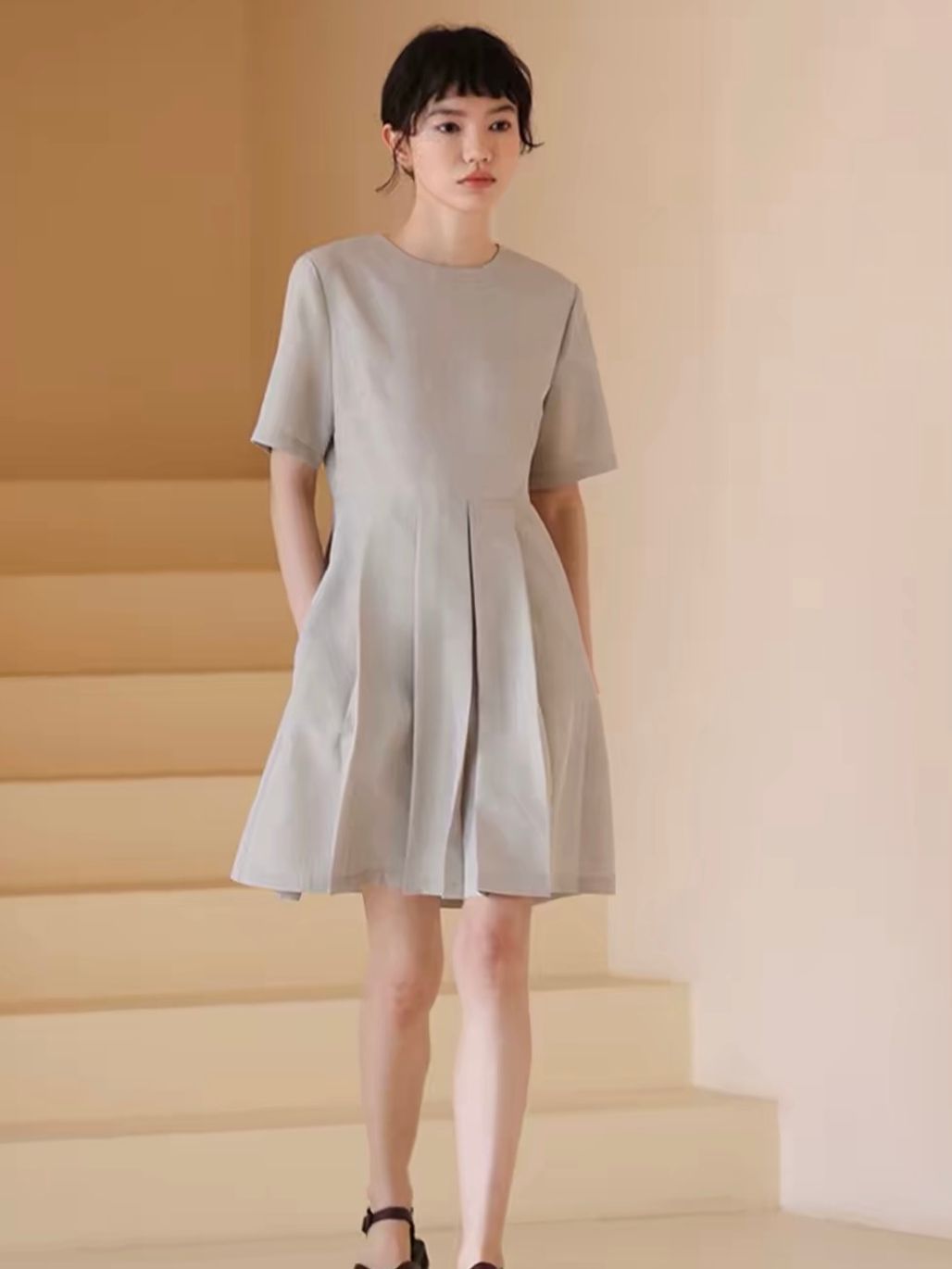 Remington Pleated Fit & Flare Dress