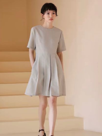 Remington Pleated Fit & Flare Dress