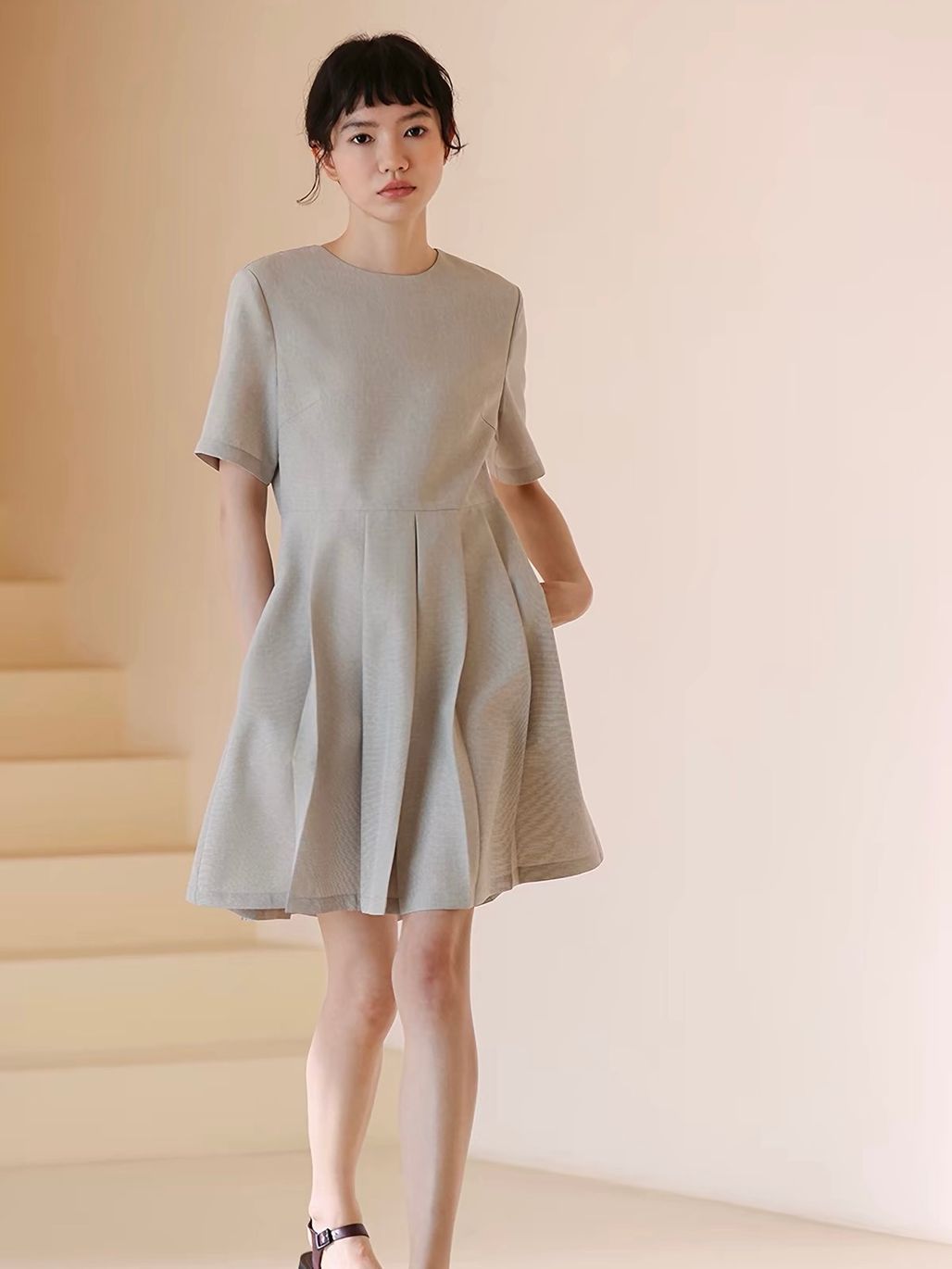 Remington Pleated Fit & Flare Dress