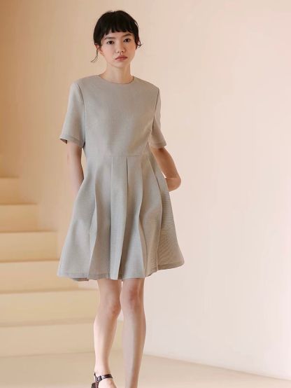 Remington Pleated Fit & Flare Dress