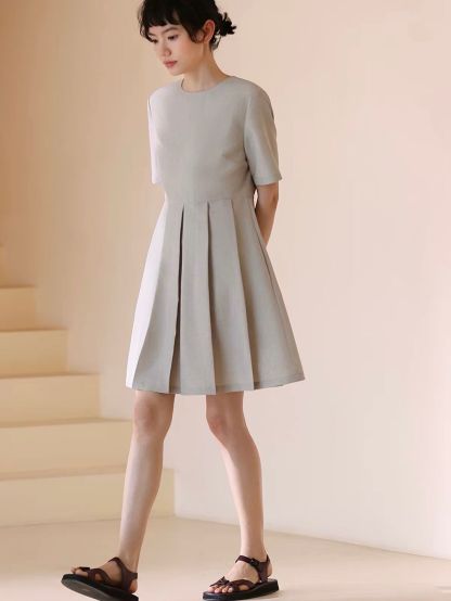 Remington Pleated Fit & Flare Dress