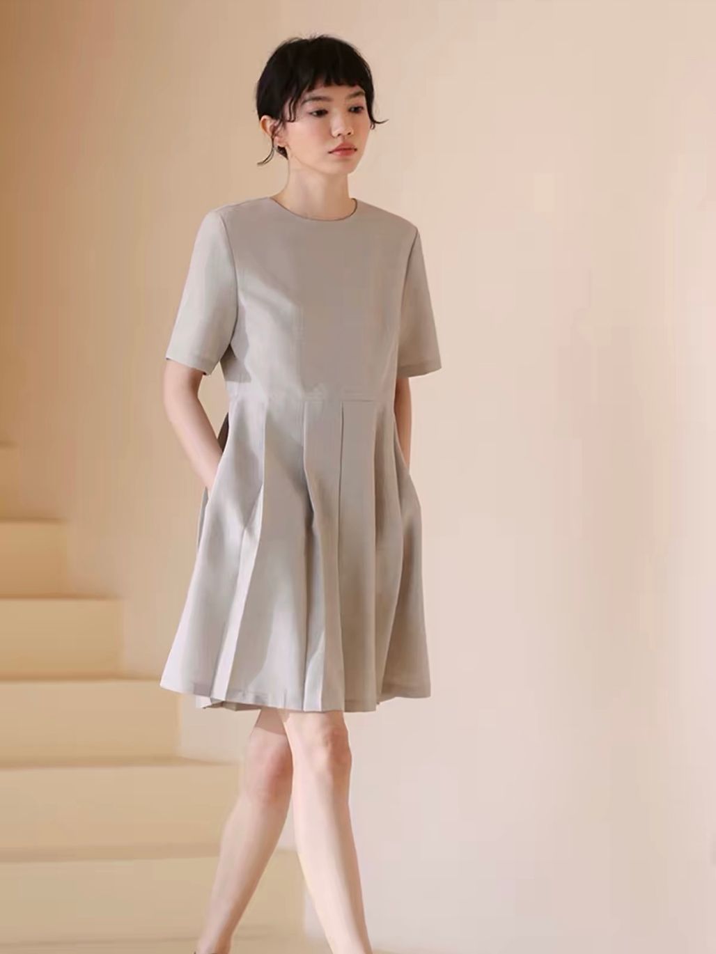 Remington Pleated Fit & Flare Dress