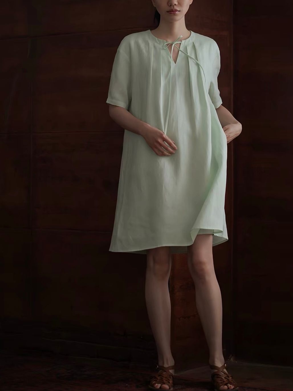 Rose Lyocell Linen Blend Relaxed Dress