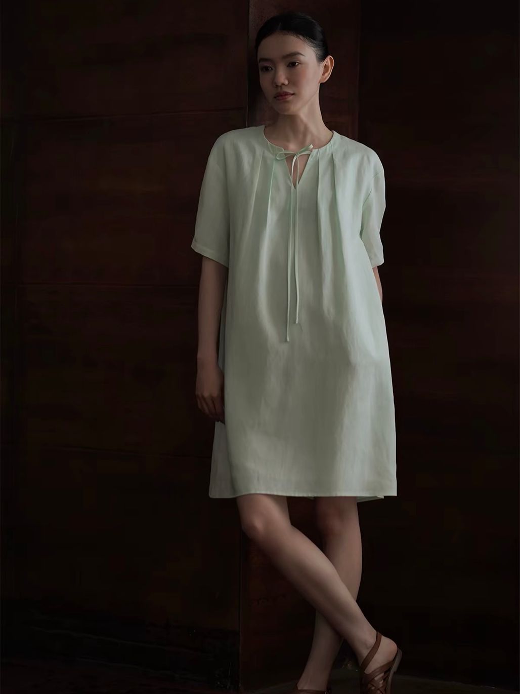 Rose Lyocell Linen Blend Relaxed Dress