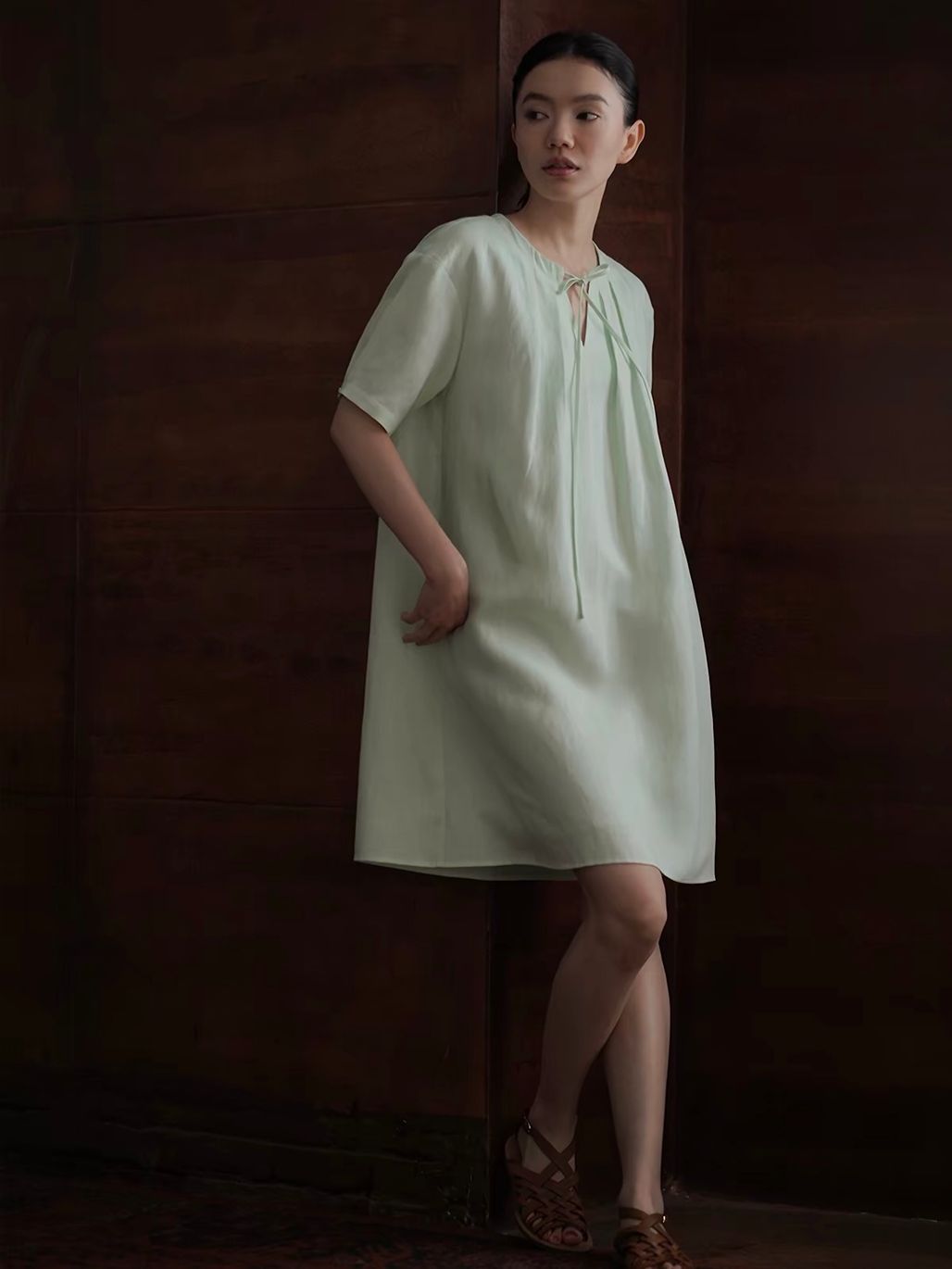 Rose Lyocell Linen Blend Relaxed Dress