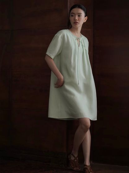 Rose Lyocell Linen Blend Relaxed Dress