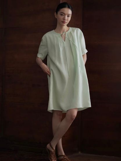 Rose Lyocell Linen Blend Relaxed Dress