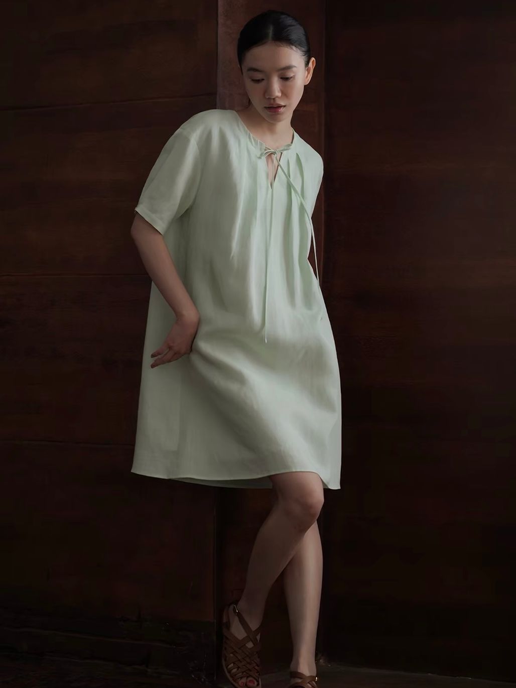 Rose Lyocell Linen Blend Relaxed Dress
