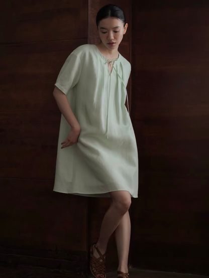 Rose Lyocell Linen Blend Relaxed Dress