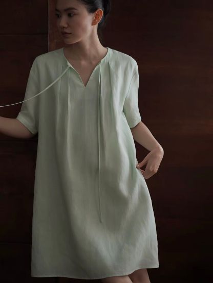 Rose Lyocell Linen Blend Relaxed Dress