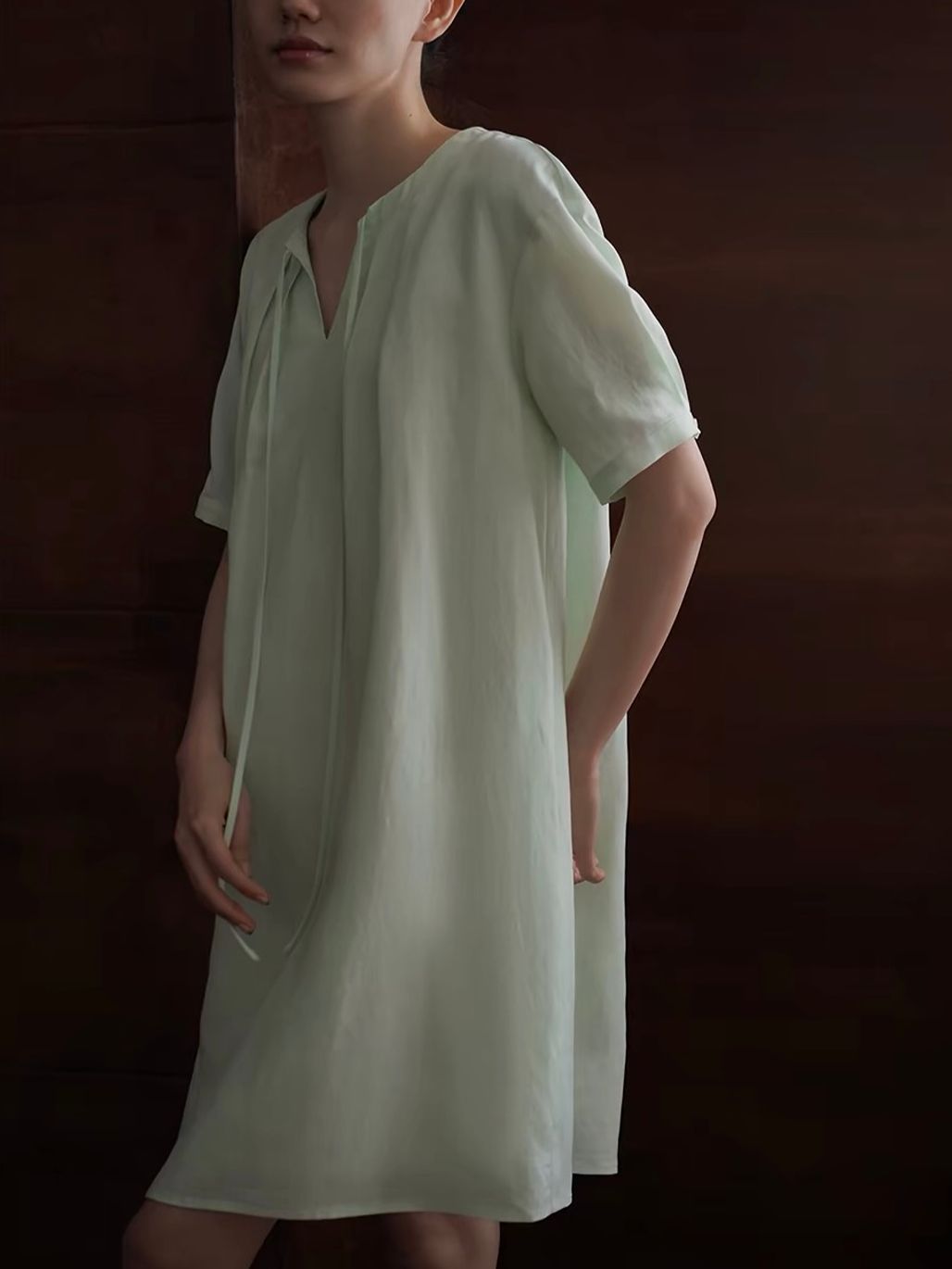 Rose Lyocell Linen Blend Relaxed Dress