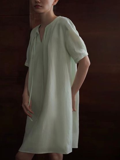 Rose Lyocell Linen Blend Relaxed Dress