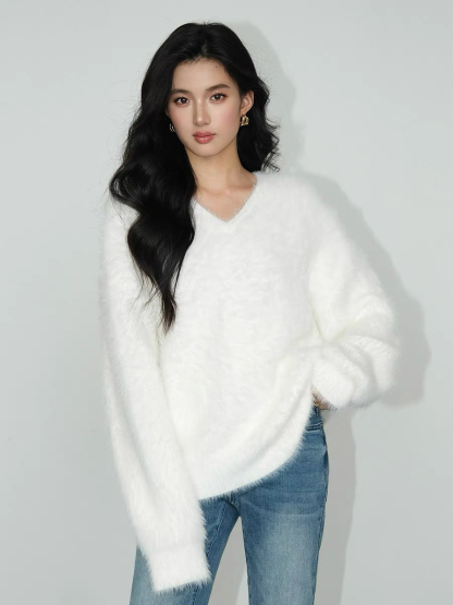 Blossom Furry Sweater-The Black Bow-