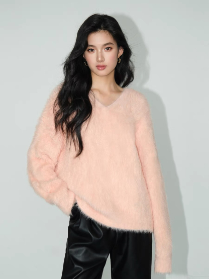 Blossom Furry Sweater-The Black Bow-